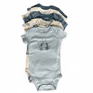 *New* CARTER’S 5 PACK BODYSUITS PANDA BEAR BLUE BOYS 12 MONTHS